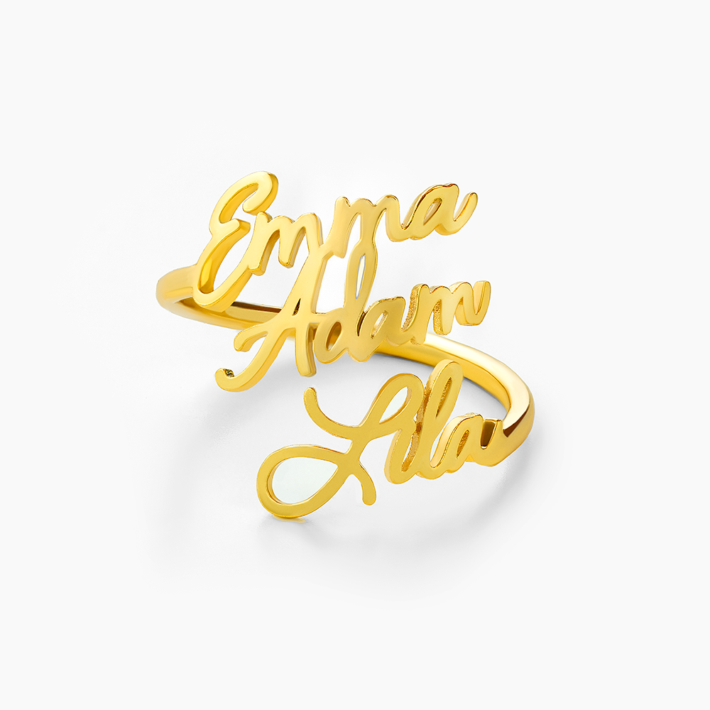 Custom Ring with 1 to 4 Engraved First Names 